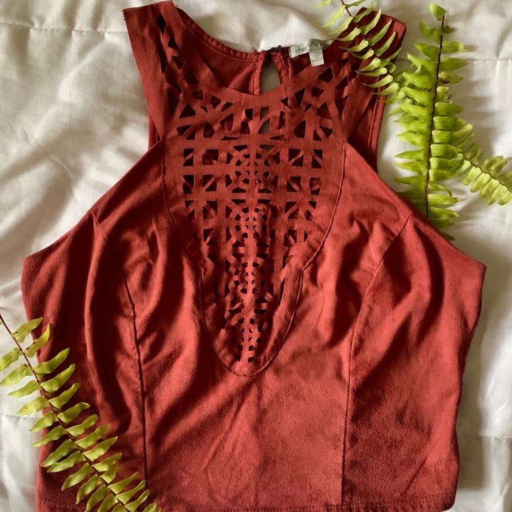 Suede crop top